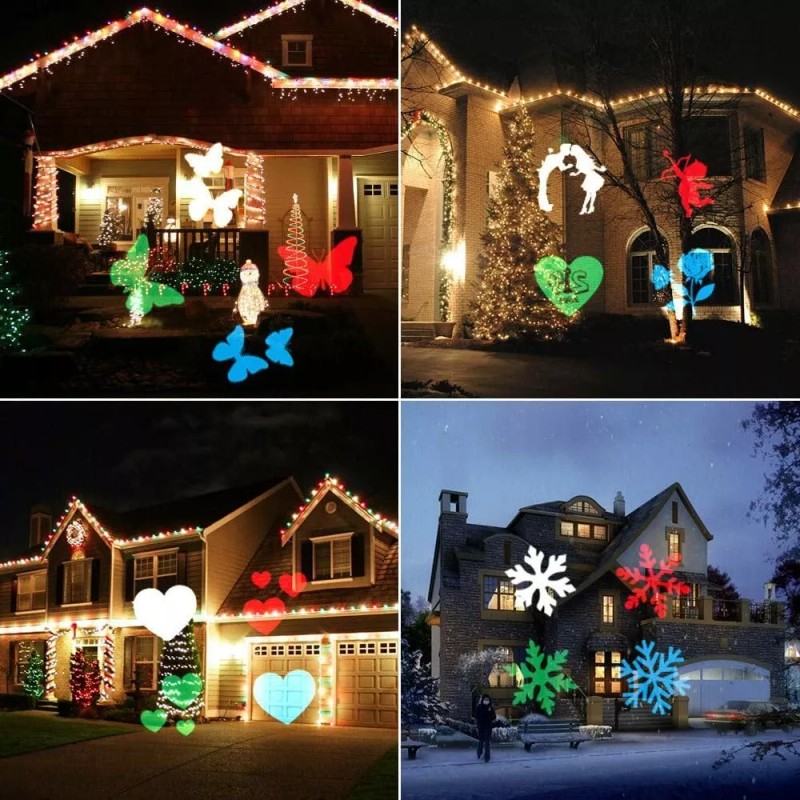 LaserXplore Christmas Projector Laser Lights, 12 Slides Dynamic Lighting Landscape