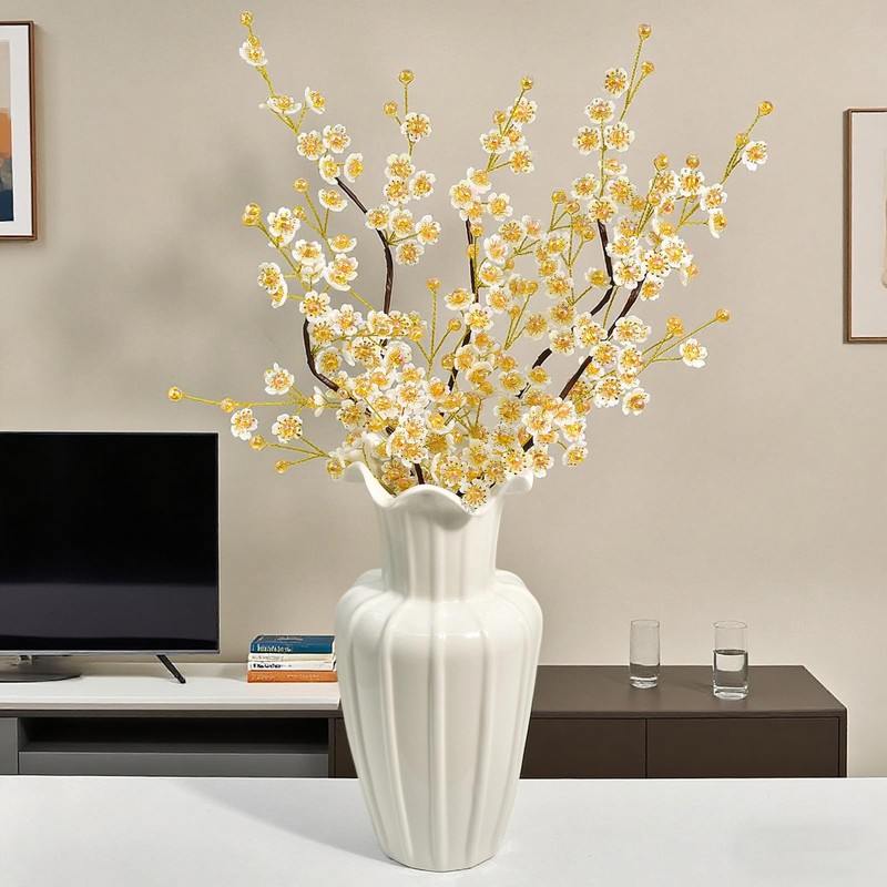 1Piece Acrylic Resin Snow Pear Blossom Faux Cherry Blossom Stems
