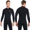 Men 3mm Neoprene Long Sleeve Wetsuit Top Warm Front Zipper