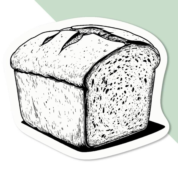 Azeeda 4 x 'Organic Bread' White Premium Vinyl Decal Stickers