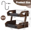 Briwooody 2 Tier Fruit Basket for Kitchen Counter Organizer with