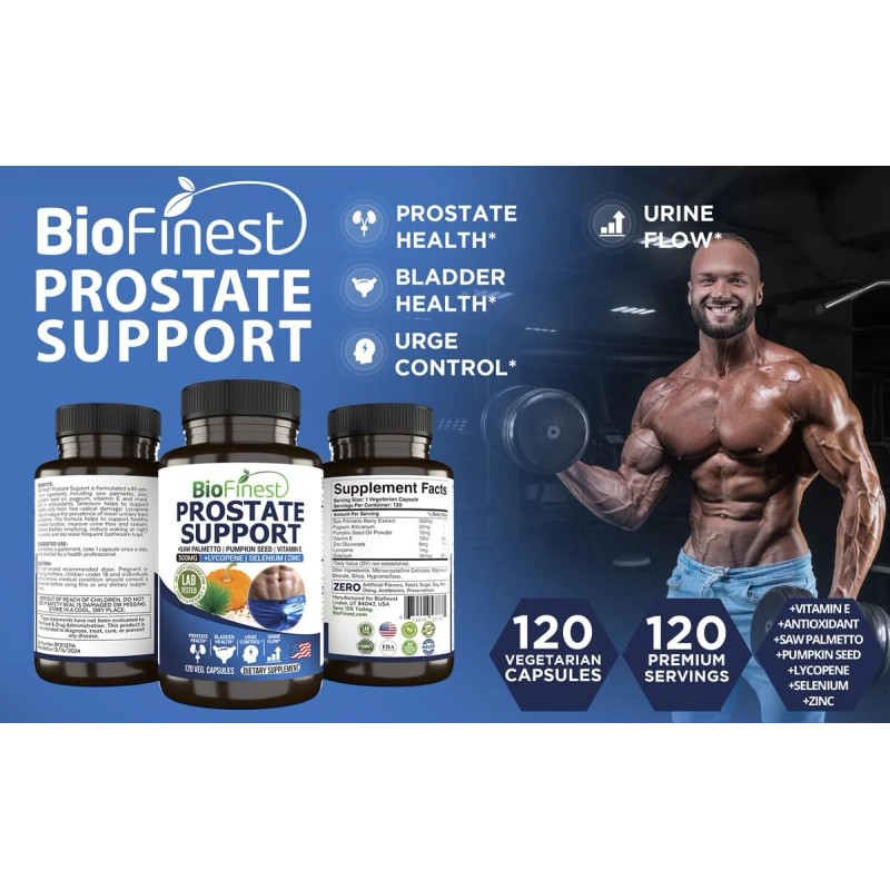 BioFinest Prostate Support for Men - Saw Palmetto Lycopene Pumpkin