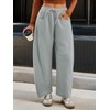 Fisoew Women's Barrel Leg Sweatpant Drawstring Elastic Waisted Wide Leg