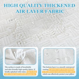 Wedge Pillow Cover 25x24x12 Triangle Pillow Case Bed Wedge Pillow Case Waterproof Pillowcase with Zipper & Pocket Machine Washable Incline Pillow Case Cover-Replacement Protector Only（Waterproof）