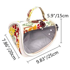 Wontee Small Animal Carrier Bag Portable Outdoor Travel Handbag for Hamster Rat Mice Baby Guinea Pig Chinchilla Hedgehog Squirrel Sugar Glider Small Parrots (M, Yellow Zoo)