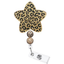 Funny Badge Reel,Retractable Acrylic Alligator Badge Clip,Holder Nurse Doctor Name Tag Badge Clip for Nurse Nursing RN CNA LPN Medical Worker & Office Staff(Savage Yellow Star)