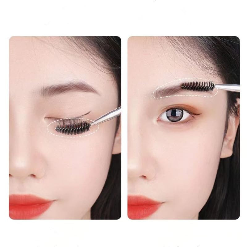 2 Eyebrow Brushes and Screw Brushes Double Ended Combination, 2