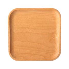 QRZLP 5 Inch Wooden Dinner Plates, Mini Round Wood Plate, Lightweight Serving Plates Small Serving Tray for Food Dessert Salad Plate Fruit Platters. (Square)