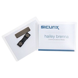 SICURIX Magnetic Style Printable Badge Kit 4" x 3" Horizontal 20 Pack (67665)