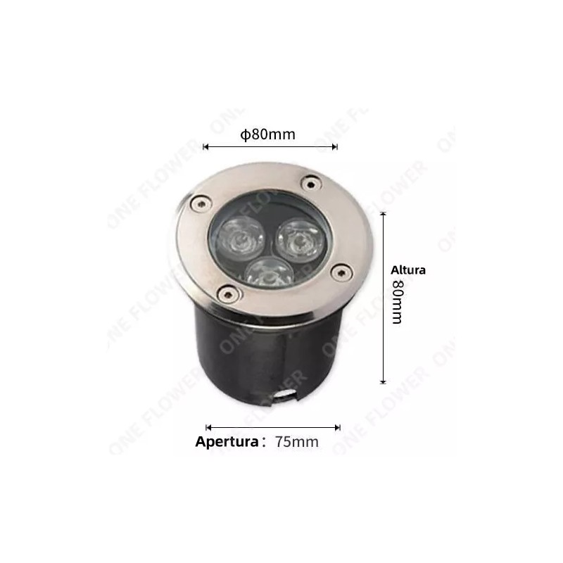 ONE FLOWER Lampara Empotrado Led Piso 3w Luz Calida O