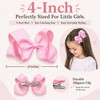 Hair Bows for Girls, 4 Pack 4 Inch Grosgrain Ribbon