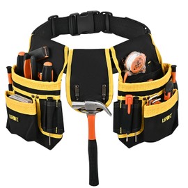 IVODEELA Waist Bag, Tool Holder, Tool Bag, Electrician, Tool Bag, Small Item, Belt, DIY Tool Holder, 26 Pockets, Work Bag, Nail Bag, Waist Tool Set