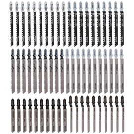 60 Piece Jigsaw Blades Set Straight and Quick Cuts for Wood Plastic and Metal Cutting Suitable for Bosch Dewalt Hitachi Festool Milwaukee