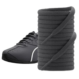 UamGlsob 6mm Oval Shoelaces for Puma Sneakers, 1/4" Thin Classic Shoe Laces Replacement Lace-up Athletic Strings (Dark Gray, 63"/160cm)