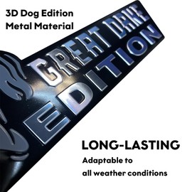Dog Edition Car Badges, 3D Dog Car Badge Laser Cutting Car Emblem, Metal Car Exterior Emblems Badge,Cute Dogs Badge Rated Car Decals Bumper Stickers Decoration (Great Dane)