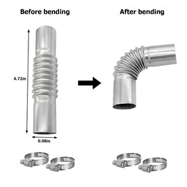 AUCELI Exhaust Pipe Tube Elbow Connector, Flexible Air Diesel Parking Heater Bending Exhaust Pipe, Heavy Duty Corrugated Diesel Air Heater Ducting Connector with Elbows or Straight Heads