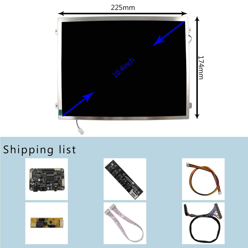 VSDISPLAY visualización LCD IPS VS104T-003A de 10.4 pulgadas 1024X768 HD
