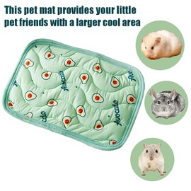 1 Pc Rectangular Summer Cooling Hamster Bed, Comfortable Sleep Mat Pad Cushion for Hamster/Hedgehog/Squirrel/Mice/Rats/Squirrel/Guinea Pig and Other Small Animals - Green Avocado