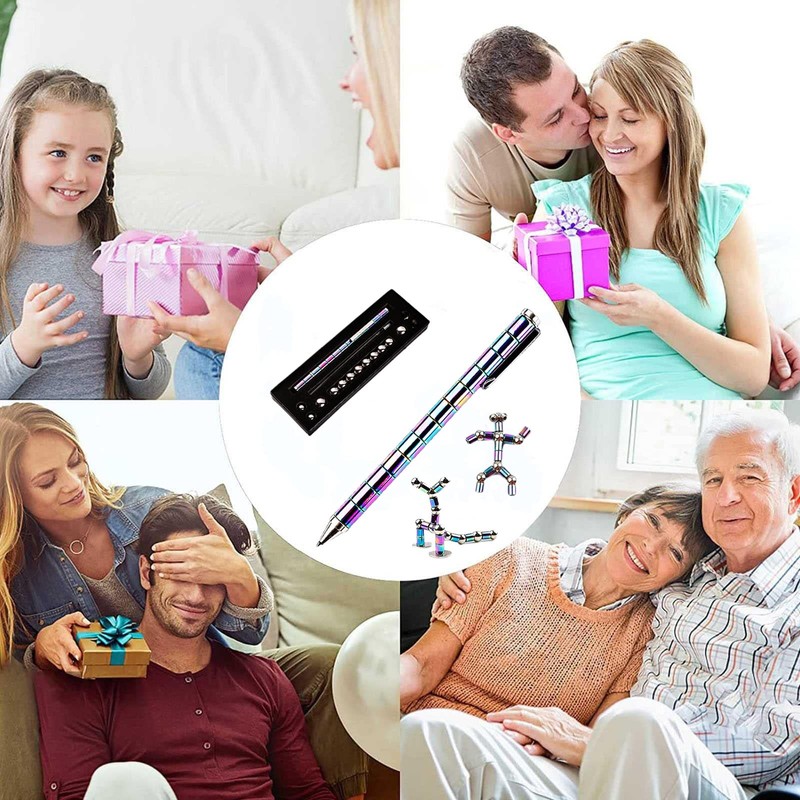 Decompression Magnetic Metal Toy Pen,Multifunctional Deformable Capacities Touch Screen Ballpoint
