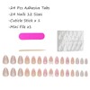 KTAABTR French Tip Press on Nails Medium Almond Pink Fake
