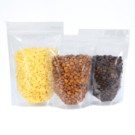 100 Pack Resealable Bags with Window for Food Storage,Stand Up Bags Small Resealable Bags,Pouch Food Packaging Heat Seal Bags for Candy,Jewelry, Foil, Bulk (Clear, 3.54x5.12 inch)