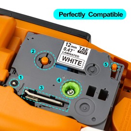 Tze Tape 12mm 0.47 Laminated White Compatible for Brother P Touch Tze-231 Tze, TZe 231 Tape 12mm 0.47 Laminated White Laminated Black on White 26.2ft. for Brother PT-D400 PT-D210 PT-D200 PT-D600