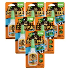 Gorilla Super Glue Gel XL, 25 Gram, Clear, (Pack of 6)