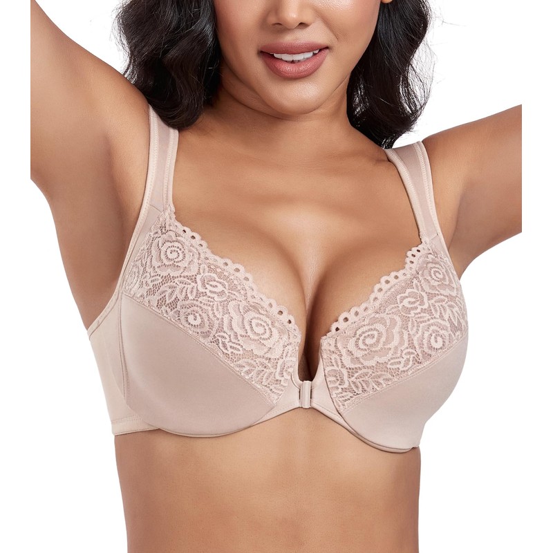 DotVol Women's Large Sizes Bra Full Cup Unpadded U-Back Bra