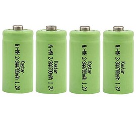 Kastar 4-Pack 2/3AA 1.2V 700mAh Ni-MH Button Top Rechargeable Batteries for High Power Static Applications (Telecoms, UPS and Smart Grid), Electric Mopeds, Meters, Radios, RC Devices, Electric Tools