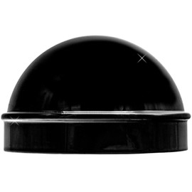 2-7/8" Chain Link Fence Post Cap - Use for 2-7/8" Outside Diameter Post/Pipe - Black Powder Coated Aluminum Chain Link Post Cap (2 Pack)