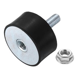uxcell M8 Rubber Mounts, 1Pcs 39x20mm(DxH) Rubber Cylindrical Anti Vibration Isolator Shock Absorber with Lock Nut for Car Bobbin Generator Air Compressors