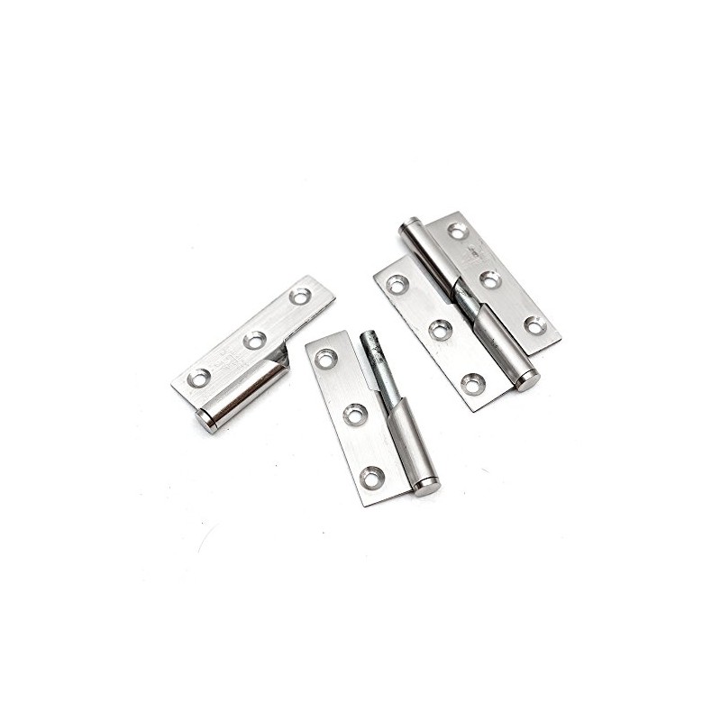 Pair of 3"/76mm Rising Butt Lift Off Door Hinge Stainless