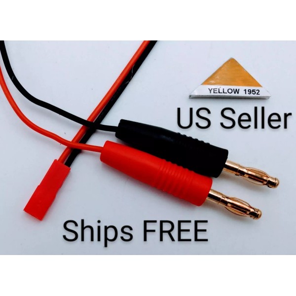 NA JST RC Charging Cable 20 AWG 4mm Banana Plugs