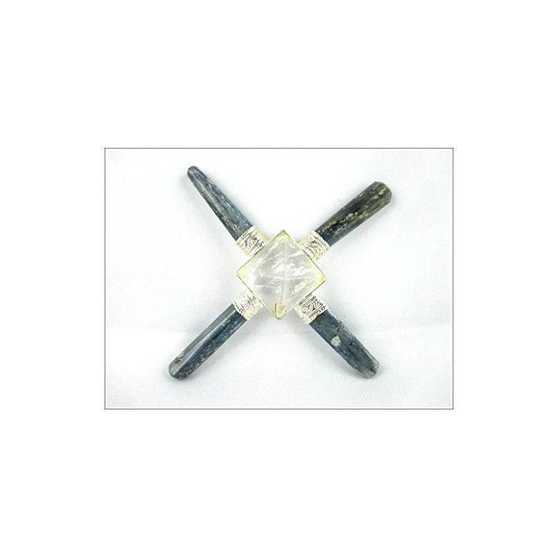 Jet International Blue Kyanite 4 Point Pyramid Generator Crystal Pyramid