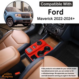 Aunginsy Central Control Gear Shift Box Panel Cover Trim Compatible Ford Maverick 2022 Gear Shift Panel Cover Car Gear Shift Knob Console Panel Trims Cup Holder Frame Interior Decoration Accessories