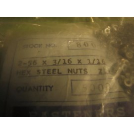 Unbranded 50qty #2-56 Hex Steel Nut