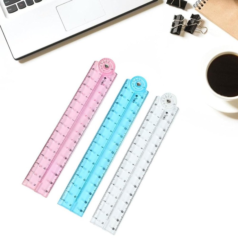 Clear Folding Ruler, Measuring Length 0-15cm Flexible Drafting Ruler, Centimeter