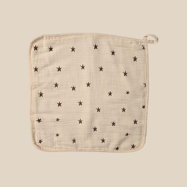 Geschenk für Neugeborene, 4-in-1 | Hasentuch, Lätzchen, Musselin und Schnullerhalter aus Baumwolle (Grau - Weiß)