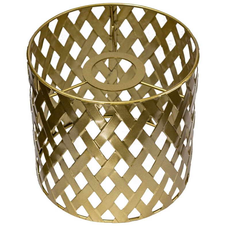 Gold Hollow drum lampshades, unique moroccan pattern small round metal