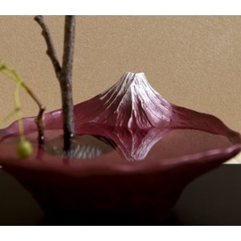 ナガエ(Nagae) 花器水盤 雫影さかさ富士 赤富士