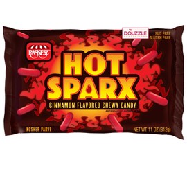 DOUzzle Hot Sparx Red Cinnamon Candy Sticks, Chewy Candies (1 Pack) Party Favor, Goodie Bag & Pinata Filler - Gluten & Nut Free, Kosher Parve
