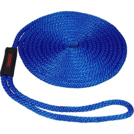 SeaSense Solid Braid Dock Line with Chafe Guard, Multi-Filament Nylon Pre-Spliced, 3/8-Inch X 15-Foot, Blue