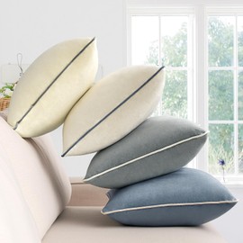 NOSTHEART Cushion Covers 45x45cm Set of 4 Velvet Cushion Covers Soft Decorative Throw Pillow Cover Luxury Pillow cases for Home Sofa Couch Living Room with Invisible Zipper 18x18 Inch