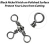 Alwonder 3-Way Fishing Barrel Swivels, Pack of 50, 44Lb