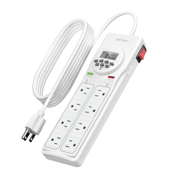 BN-LINK BN-LINK 8 Outlet Surge Protector with 7-Day Digital Timer
