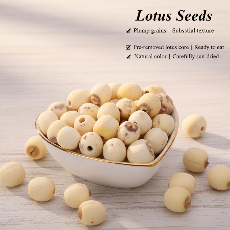 SODGHYTR Natural Dried Lotus Seeds for Eating,10.58Oz/300g