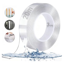 Cinta Nano Adhesiva De Doble Cara Lavable Reutilizable 20mts