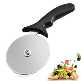 QINXUANGE Pizza Cutter, Professional Pizza Slicer, Stainless Steel Blade and Plastic Handle Anti-Slip with Ergonomic Design,Multifunctional Kitchen Pizza Cutter Black.