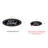 Ford Black & Gray Oval Novelty Decorative Logo Black Plastic