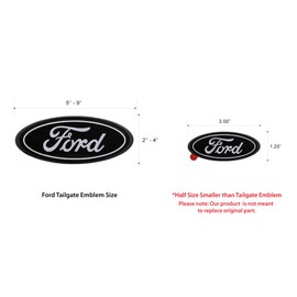 Ford Black & Gray Oval Novelty Decorative Logo Black Plastic Emblem.
